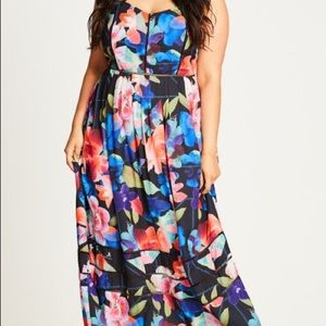 city chic flower game maxi dress